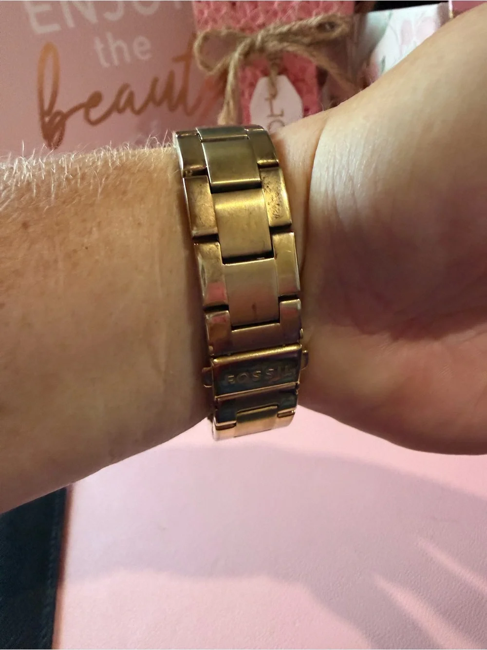 Fossil Gold-Tone Crystal Bezel Women's Bracelet Watch